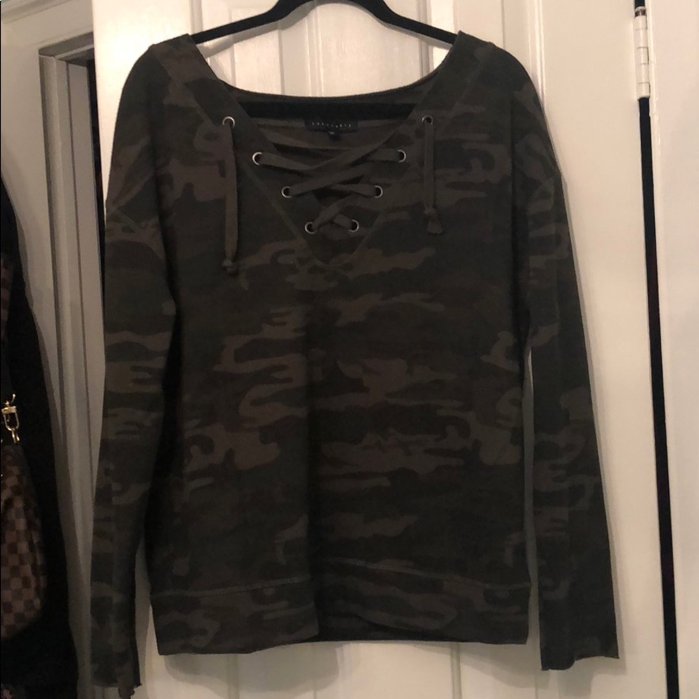 Camo lace up sweatshirt